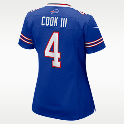 Jersey Nike de la NFL Game para mujer James Cook III Buffalo Bills