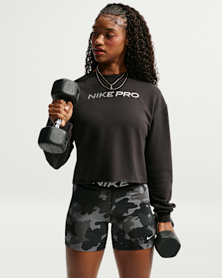 Женские  Nike Pro Dri-FIT Crew-Neck French Terry Top