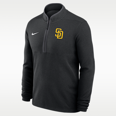 Playera de manga larga Nike Dri-FIT de la MLB de medio cierre para hombre San Diego Padres Victory