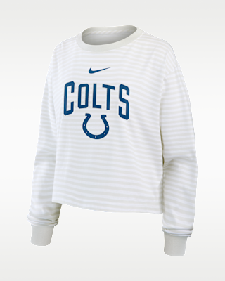 Женская футболка Indianapolis Colts Primetime Nike Cropped Long-Sleeve