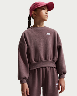 Детский свитшот Nike Sportswear Club Fleece Girls' Boxy Crew-Neck