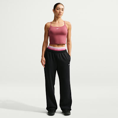 Nike Studio Fleece Sport Women's Dri-FIT Mid-Rise Open-Hem Pants