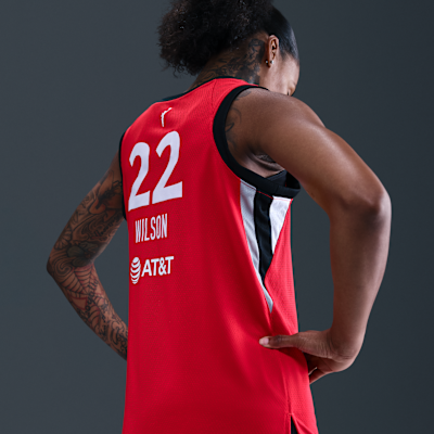 Jersey Nike Dri-FIT de la WNBA Victory A'ja Wilson Las Vegas Aces 2024 Rebel Edition