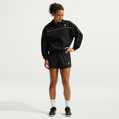 NikeCourt Court Koleksiyonu Uzun Kollu Fleece Kadın Tenis Üstü görsel 4