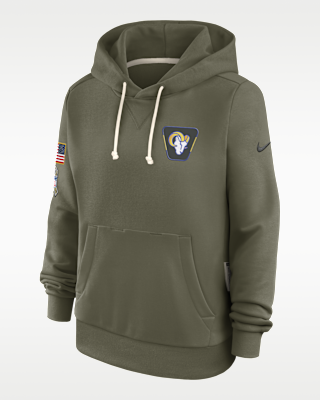 Женское худи Los Angeles Rams Salute to Service Sideline Nike Dri-FIT NFL Pullover Hoodie