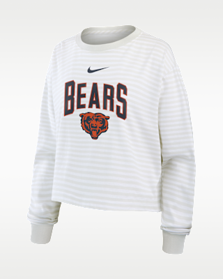 Женская футболка Chicago Bears Primetime Nike Cropped Long-Sleeve