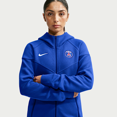 Nike Paris Saint-Germain Tech Fleece Windrunner Tam Boy Fermuarlı Nike Football Kadın Kapüşonlu Üstü