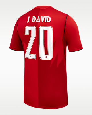 Мужские джерси Jonathan David Canada Soccer 2026 Stadium Home Nike Dri-FIT Soccer Jersey