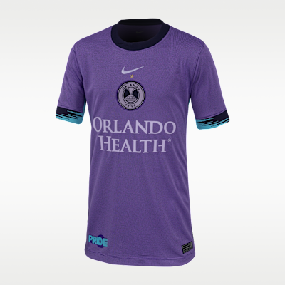 Jersey Nike Dri-FIT de la NWSL tipo réplica para niños talla grande Barbra Banda Orlando Pride visitante Stadium