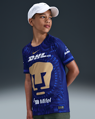 Детские джерси Pumas UNAM 2025/26 Stadium Away Big Kids' Nike Dri-FIT Soccer Replica Jersey