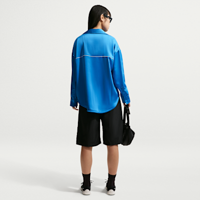 Nike Sportswear Oversize Saten Uzun Kollu Kadın Üstü görsel 5