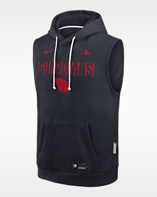 Мужское худи Cleveland Guardians Authentic Collection Standard Issue Nike Dri-FIT MLB Sleeveless Pullover Hoodie