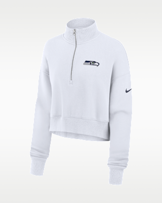 Женские  Seattle Seahawks Primetime Phoenix Nike NFL Oversized Cropped 1/4-Zip Crew