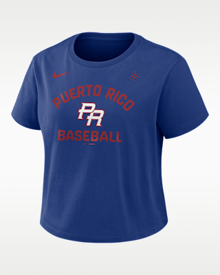 Женская футболка Puerto Rico National Baseball Team 2026 World Baseball Classic Mod Nike Cropped
