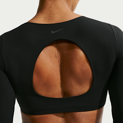 Nike Zenvy Hafif Destekli Dolgulu Uzun Kollu Kadın Spor Sütyeni görsel 2