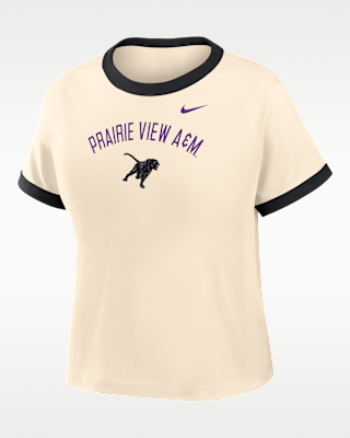 Женская футболка Nike College (Prairie View A&M University) Cropped Ringer