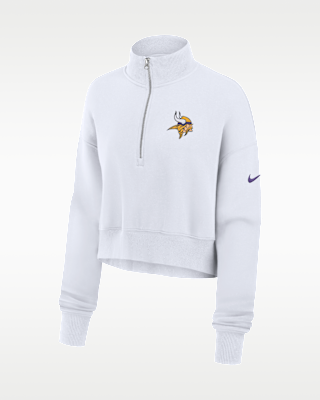 Женские  Minnesota Vikings Primetime Phoenix Nike NFL Oversized Cropped 1/4-Zip Crew