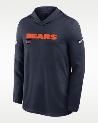 Мужские  Chicago Bears Pure Fury Sideline Nike Dri-FIT NFL Long-Sleeve Hooded Top