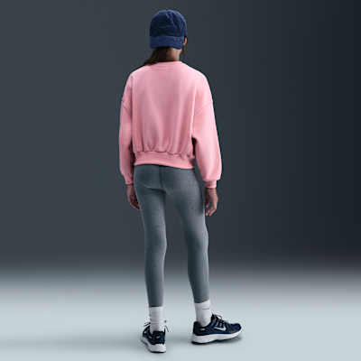Sudadera de cuello redondo Dri-FIT de corte cuadrado para niña Nike Sportswear Club Fleece