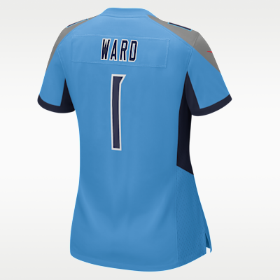 Jersey Nike de la NFL Game para mujer Cam Ward Tennessee Titans 2025 NFL Draft First Round Pick