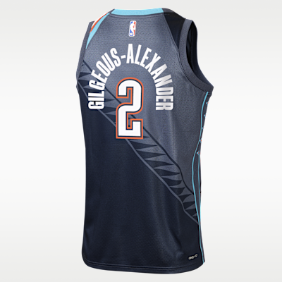 Jersey Nike de la NBA Swingman para niños talla grande de Shai Gilgeous-Alexander de los Oklahoma City Thunder City Edition