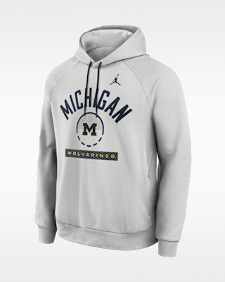 Мужское худи Michigan Courtside Jordan Brand Dri-FIT College Pullover Hoodie