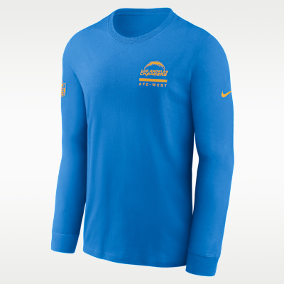 Playera de manga larga Nike Dri-FIT de la NFL para hombre Los Angeles Chargers Sideline Team Issue