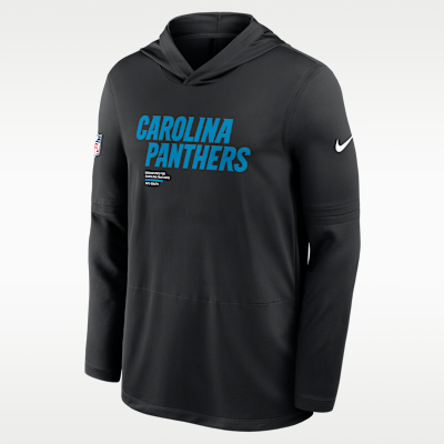 Carolina Panthers Pure Fury Sideline Men's Nike Dri-FIT NFL Long-Sleeve Hooded Top
