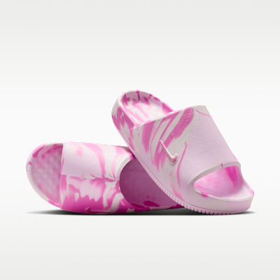 Nike Calm 2.0 Women's Marbled Slides - Playful Pink/Pink Foam/Pearl Pink/Playful Pink - Size 5
