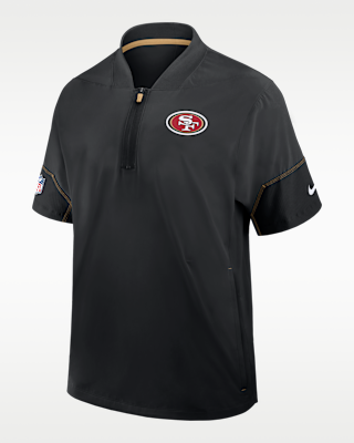 Мужская куртка San Francisco 49ers Sideline Coach Nike NFL 1/2-Zip Short-Sleeve Hooded