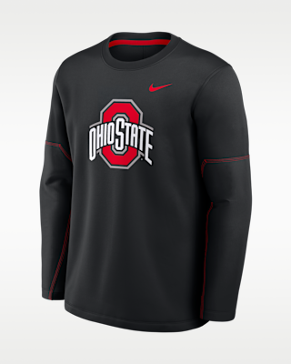 Мужская футболка Ohio State Sideline Coaches Nike Therma-FIT College Long-Sleeve