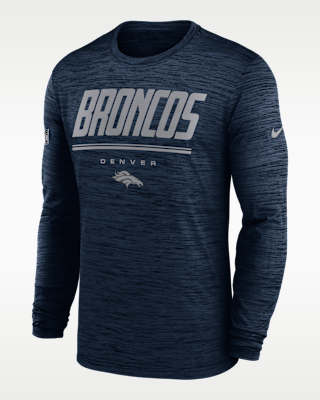 Мужская футболка Denver Broncos Sideline Team Issue Velocity Nike Dri-FIT NFL Long-Sleeve