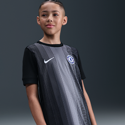 Maglia da calcio replica a manica corta Nike Dri-FIT Chelsea FC 2025/26 Stadium per ragazzo/a – Goalkeeper