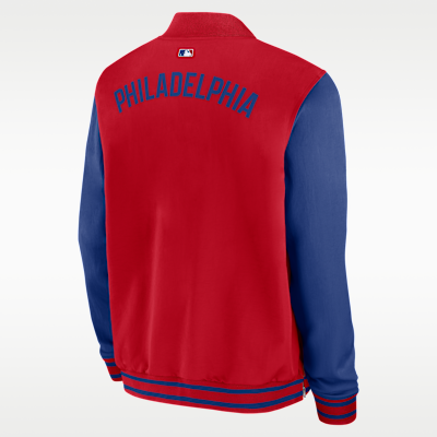 Philadelphia Phillies Authentic Collection Dugout Men's Nike MLB Full-Zip Bomber Jacket