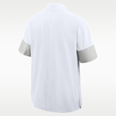 Chamarra de manga corta universitaria Nike de medio cierre para hombre Georgia Sideline Coach