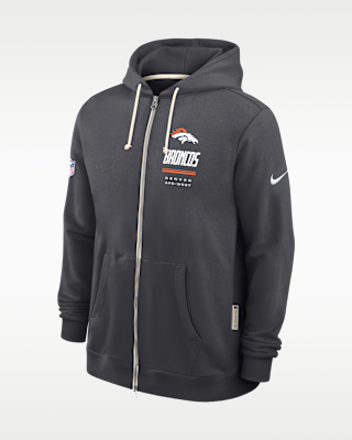 Мужское худи Denver Broncos Sideline Standard Issue Nike Dri-FIT NFL Full-Zip Hoodie