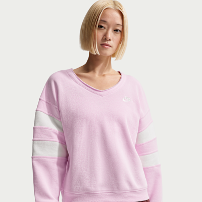 ナイキ スポーツウェア クラブ フリース ウィメンズ オーバーサイズド Vネック スウェットシャツ