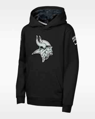 Детское худи Minnesota Vikings Salute to Service Sideline Club Big Kids' Nike NFL Pullover Hoodie