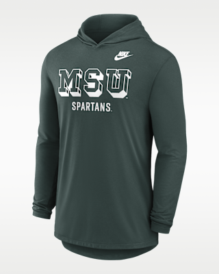 Мужская футболка Michigan State Legacy Nike Dri-FIT College Long-Sleeve Hooded
