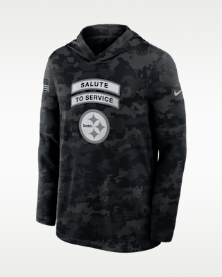 Мужские  Pittsburgh Steelers Salute to Service Sideline Nike Dri-FIT NFL Long-Sleeve Hooded Top