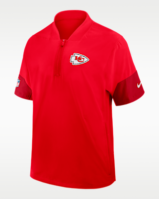 Мужская куртка Kansas City Chiefs Sideline Coach Nike NFL 1/2-Zip Short-Sleeve