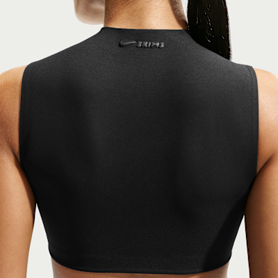 NikeSKIMS Studio Stretch Hafif Destekli Balıkçı Yaka Kadın Spor Sütyeni görsel 6