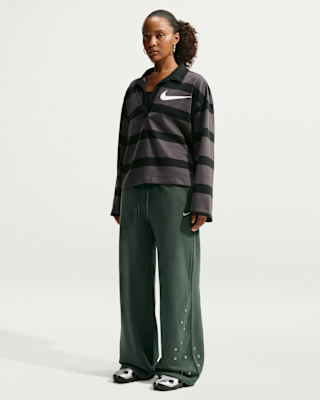 Женские Nike Studio Fleece Medium Weight Mid-Rise Wide-Leg Pants