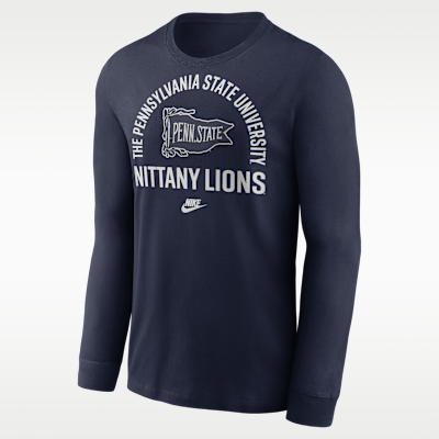 Playera de manga larga universitaria Nike para hombre Penn State Legacy Arched Logo