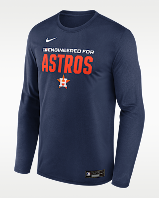 Мужская футболка Houston Astros Authentic Collection Team Issue Nike Dri-FIT MLB Long-Sleeve