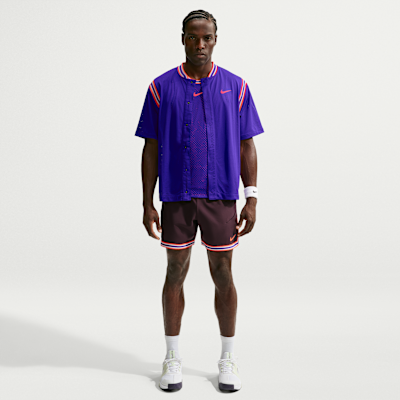 NikeCourt Slam Dri-FIT Düğmeli Erkek Tenis Üstü görsel 4