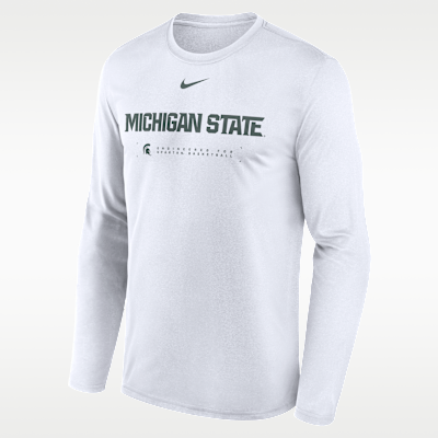 Michigan State Courtside Basketball Shootaround Legend Men's Nike Dri-FIT College Long-Sleeve T-Shirt