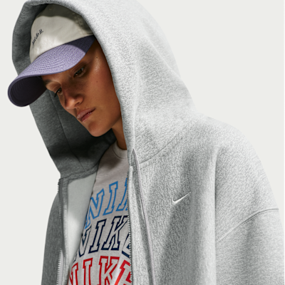 Nike Studio Kalın Fleece Oversize Tam Boy Fermuarlı Kadın Kapüşonlu Üstü
