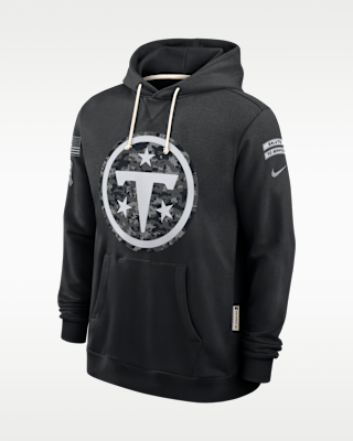 Мужское худи Tennessee Titans Salute to Service Sideline Nike Dri-FIT NFL Pullover Hoodie