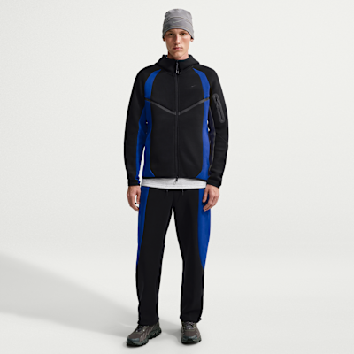 Nike Tech Renk Bloklu Tam Boy Fermuarlı Fleece Windrunner Erkek Ceketi görsel 4